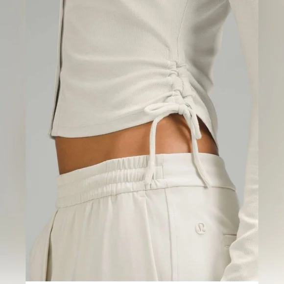 Lululemon Side-Cinch Ribbed Cardigan in Bone - Picture 2 of 5